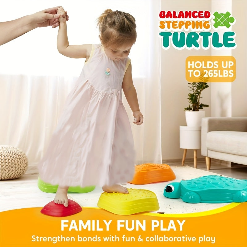 Schildpad Stapstenen Balans Parcours voor Kinderen vanaf 3 Jaar - 5 Stuks Buitenspeelgoed voor Jongens en Meisjes - Coördinatie Spel voor Binnen en Buiten