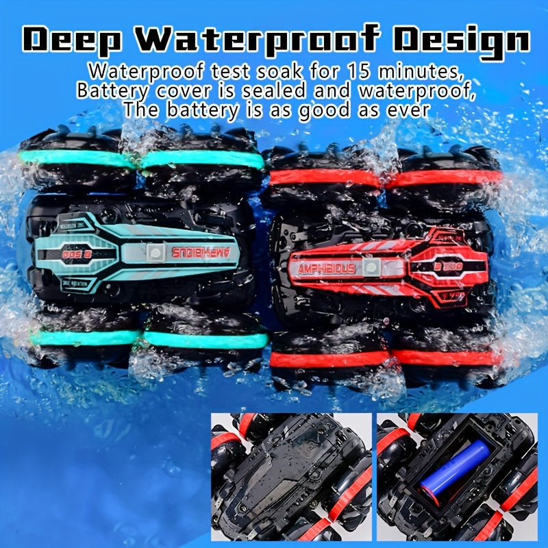 Hoge-Snelheid 4WD Amfibische RC Auto - 360° Drift, All-Terrain, Crashbestendig, Oplaadbare Batterij - Perfect Cadeau voor Kinderen met Kerst, Halloween, Thanksgiving