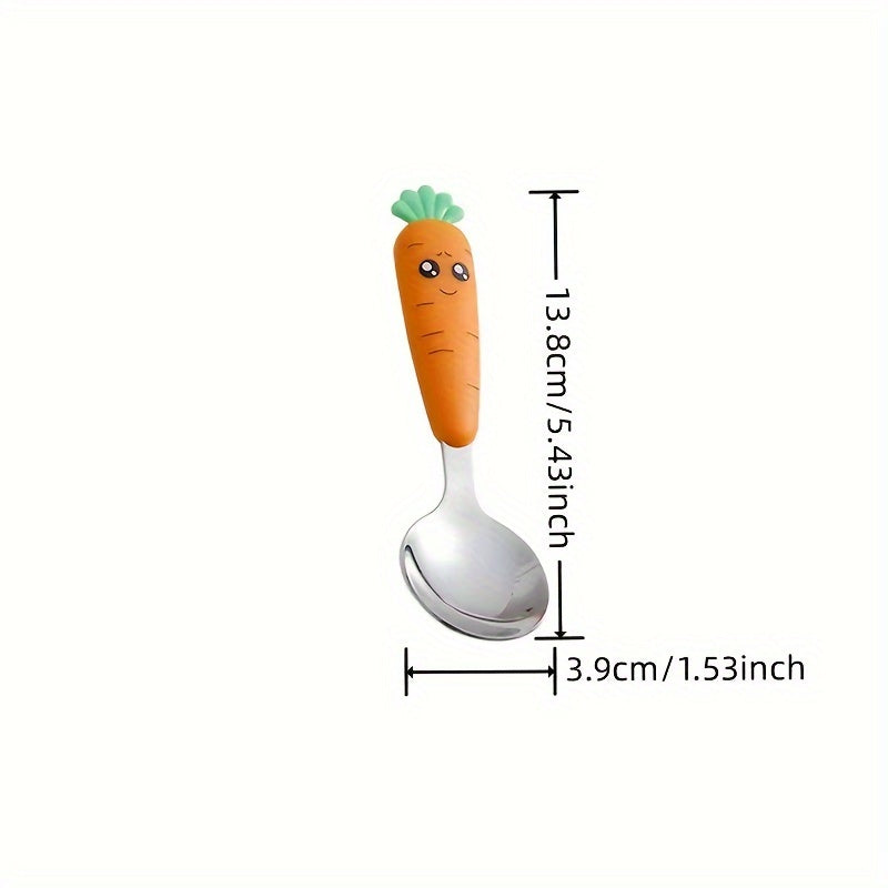Wortel Bestek Set (1 St.) | Roestvrijstalen vork & lepel, duurzaam & speels