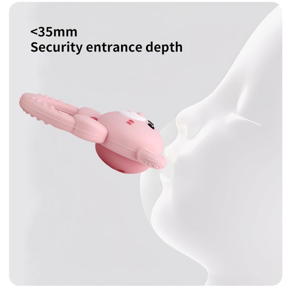 Bijtring Beer | Zacht Siliconen Speelgoed, Groen & Roze