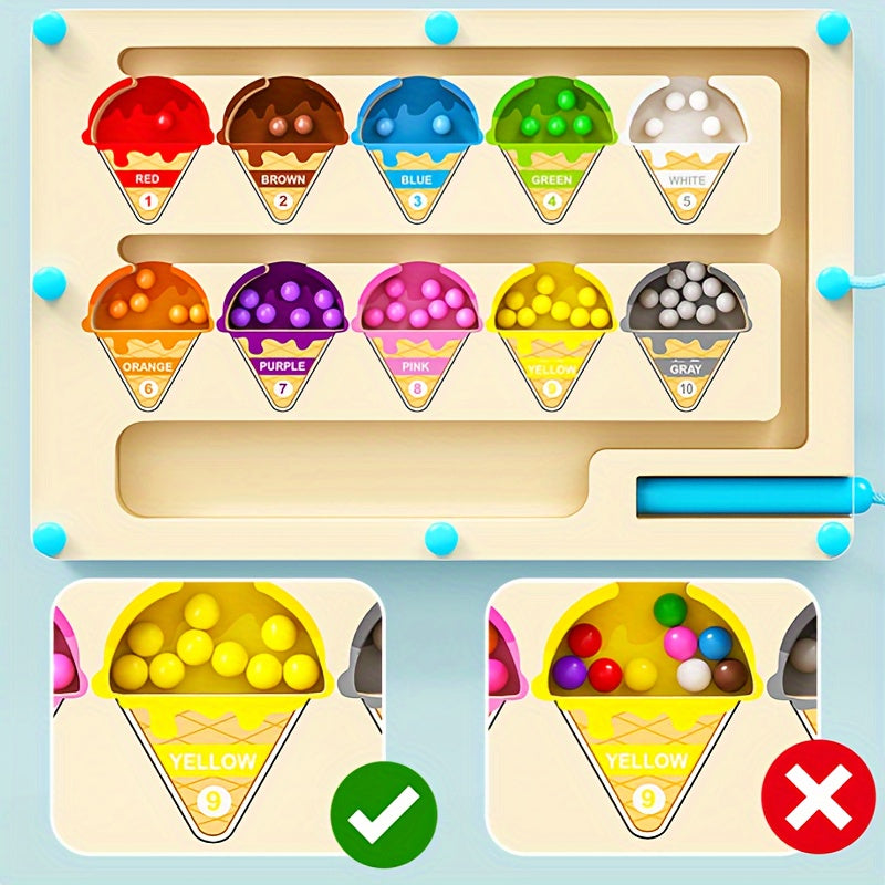 Houten Doolhofpuzzel – Kleur- en Rekentraining Educatief Speelgoed vanaf 3 Jaar