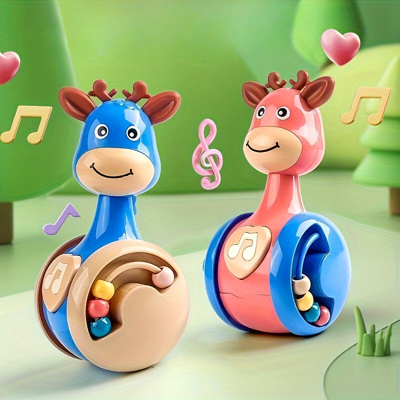 Interactief Hertje Tumbler Speelgoed, Educatief Kruipgids voor Baby's, Ideaal Cadeau voor Verjaardag/Halloween/Kerst
