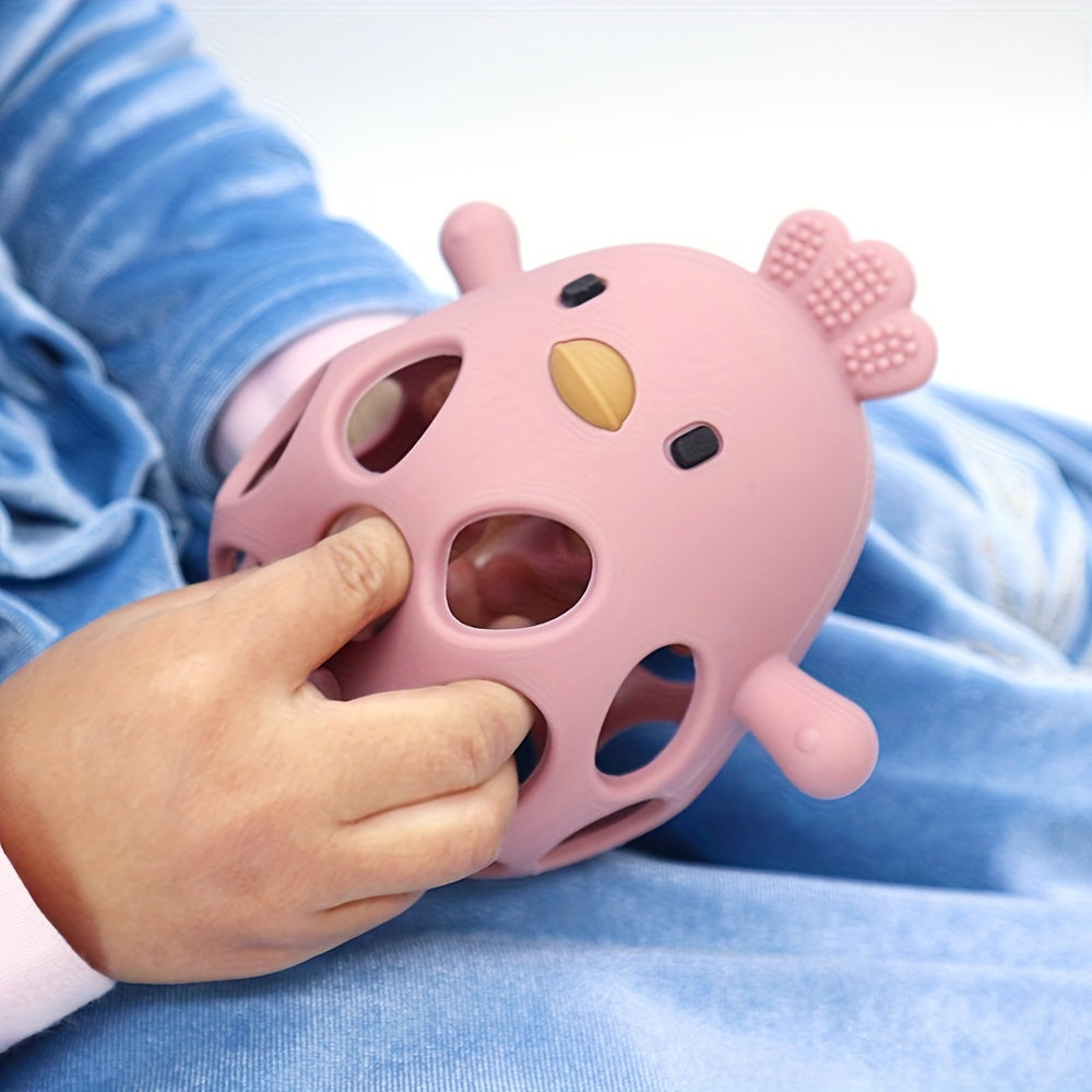 Hand Grijpbal en Rammelend Montessori Bijtspeelgoed | Hol Kuiken Baby Bijtring Zintuiglijk Speelgoed