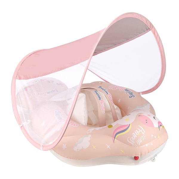 Veilige Baby Zwemtrainer met Zonnescherm voor Kinderen van 3 Maanden tot 4 Jaar - Anti-Kantel Zwemband voor Baby, Peuter, Jongens en Meisjes - Drijver voor in het Zwembad