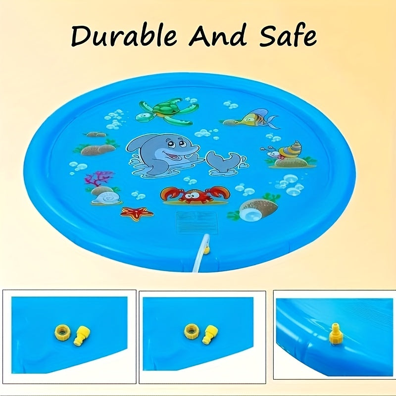 Splash Pad – Sprinkler voor Kinderen 60 Inch | Educatieve Waterspeelmat van PVC voor Peuters & Kleuters | Waterpret voor Tuin & Buiten vanaf 3 Jaar | Zomers Cadeau