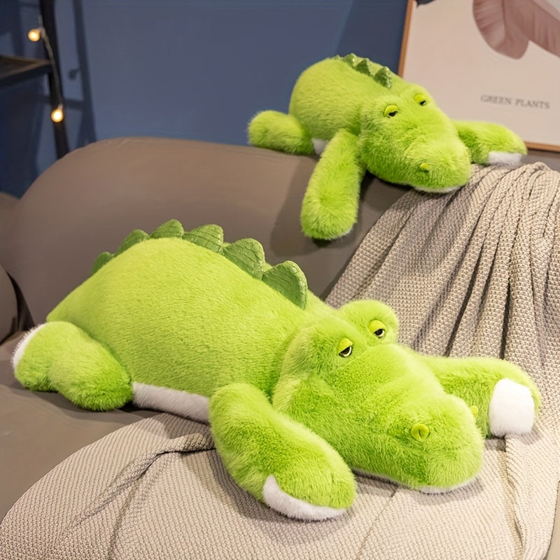 Groene Krokodil Knuffel 45cm | Zachte Dinosaurus Knuffel met Expressieve Ogen | Pluche Speelgoed voor Jongens & Meisjes | Verjaardagscadeau