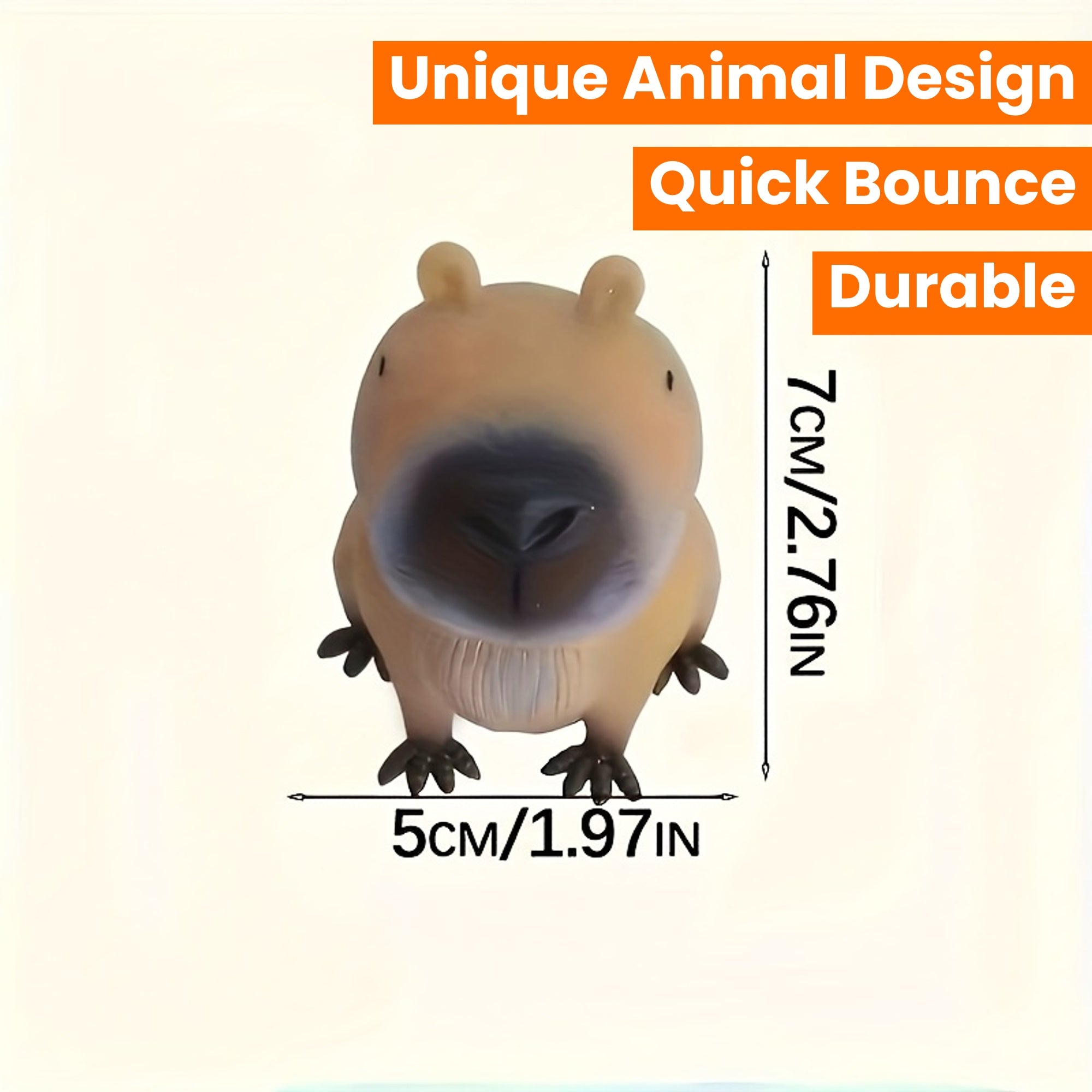 1x Capybara Rubber Speelgoed | Squeeze Bounce Toy | Duurzaam & Uniek | Feestje & Cadeautip voor Halloween/Kerst