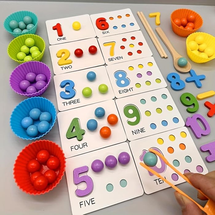 Montessori Reken Speelset - Kleurrijk Educatief Speelgoed om Tellen, Sorteren & Motoriek te Ontwikkelen - Voor Kinderen vanaf 3 Jaar