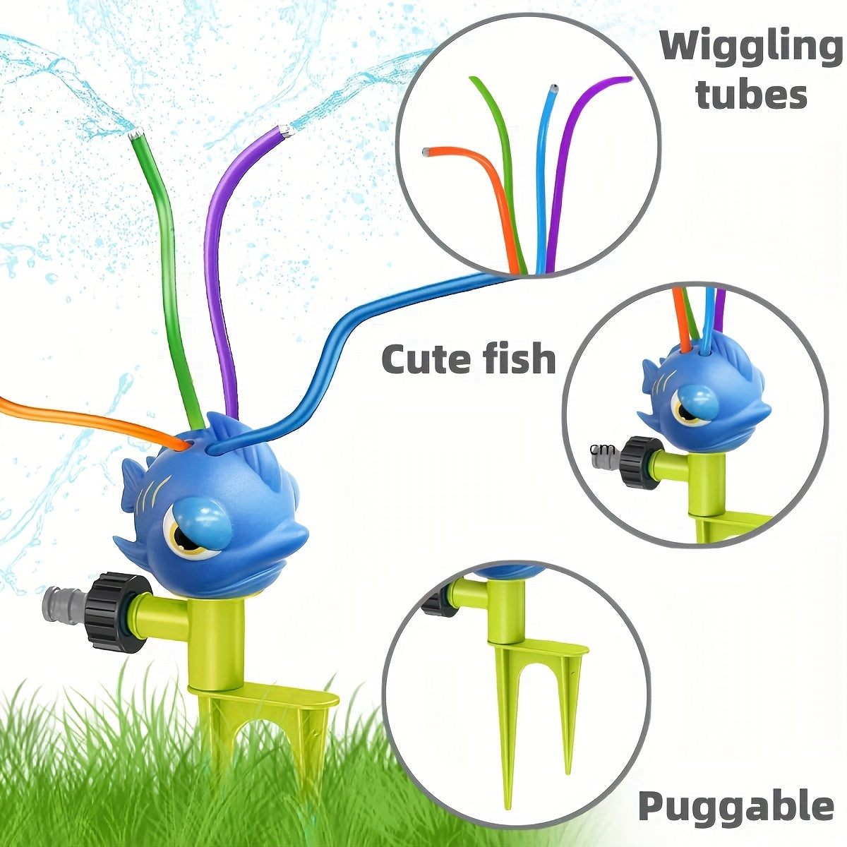 Octopus Sproeier Tuin – Schommelende Sprinkler met Levendige Kleuren, Weerbestendige Speelse Tuindecoratie voor Kinderen, Huisdieren & Zomerspeelplezier