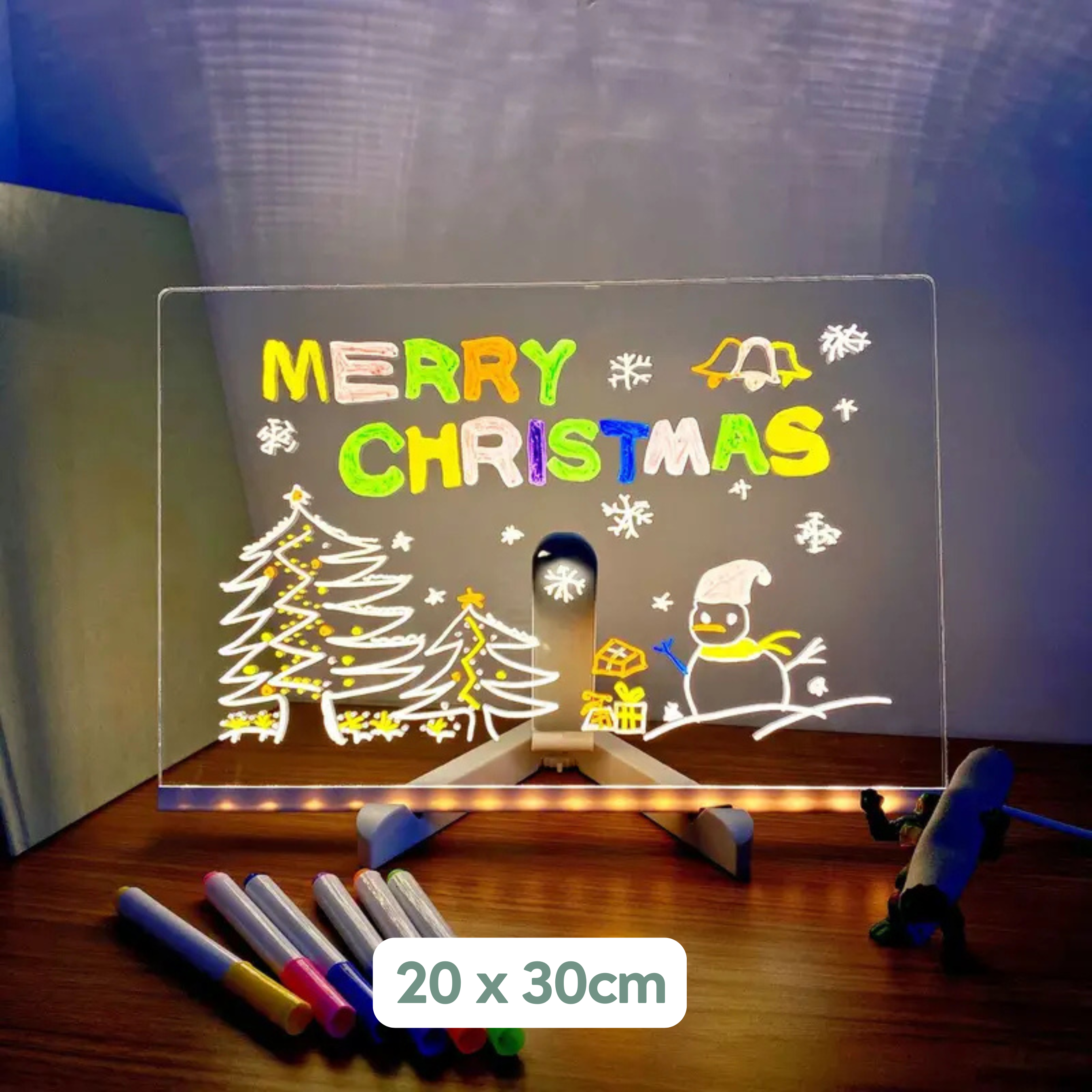 GlowBoard voor Kinderen LED-oplichtend tekenbord met gloeiende stiften | Creatief, gemakkelijk schoon te maken en herbruikbaar