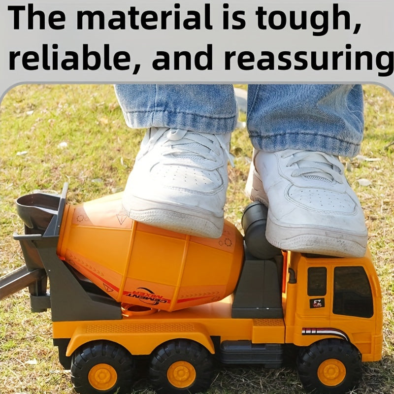 Bouwvoertuigen Set | Grote graafmachine, cementwagen en kraan – educatief constructiespel