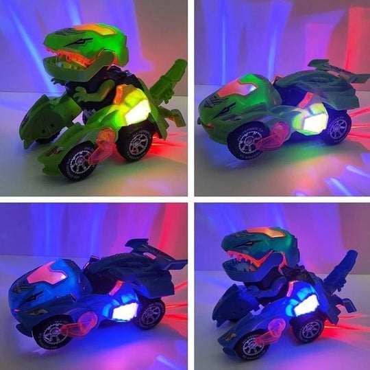 Transformerende Dinosaurus Auto met Licht en Geluid