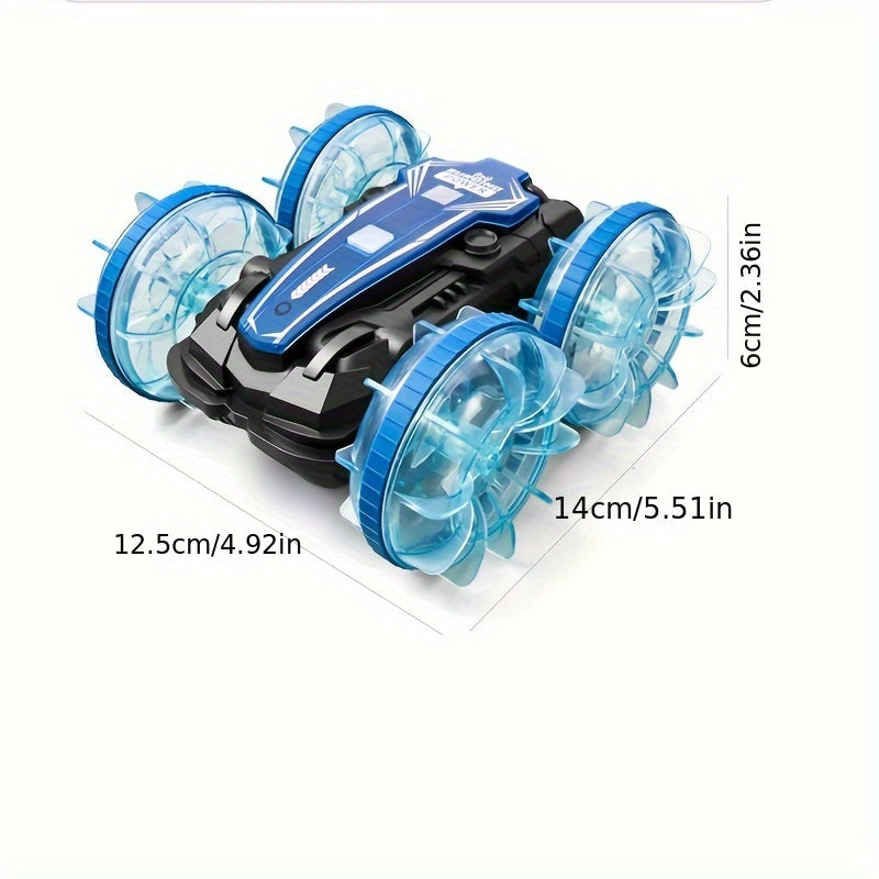 Amfibische RC Stuntauto met Dubbele Afstandsbediening – Gebarenbesturing & Waterdicht | Speelgoed vanaf 8 Jaar