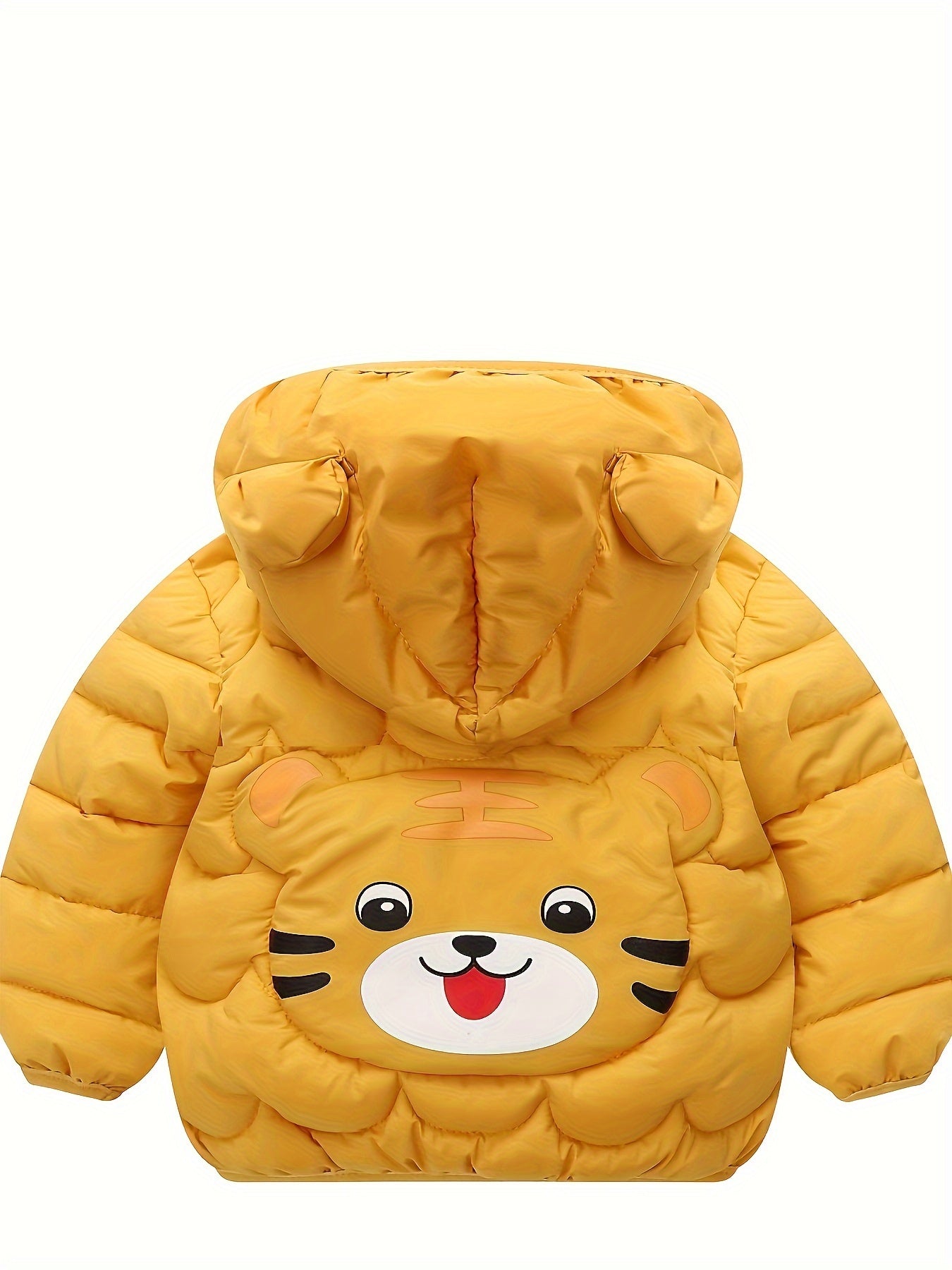 Kinder winterjas met capuchon | Warme parka dierenprint