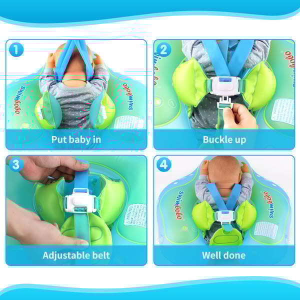 Veilige Baby Zwemtrainer met Zonnescherm voor Kinderen van 3 Maanden tot 4 Jaar - Anti-Kantel Zwemband voor Baby, Peuter, Jongens en Meisjes - Drijver voor in het Zwembad