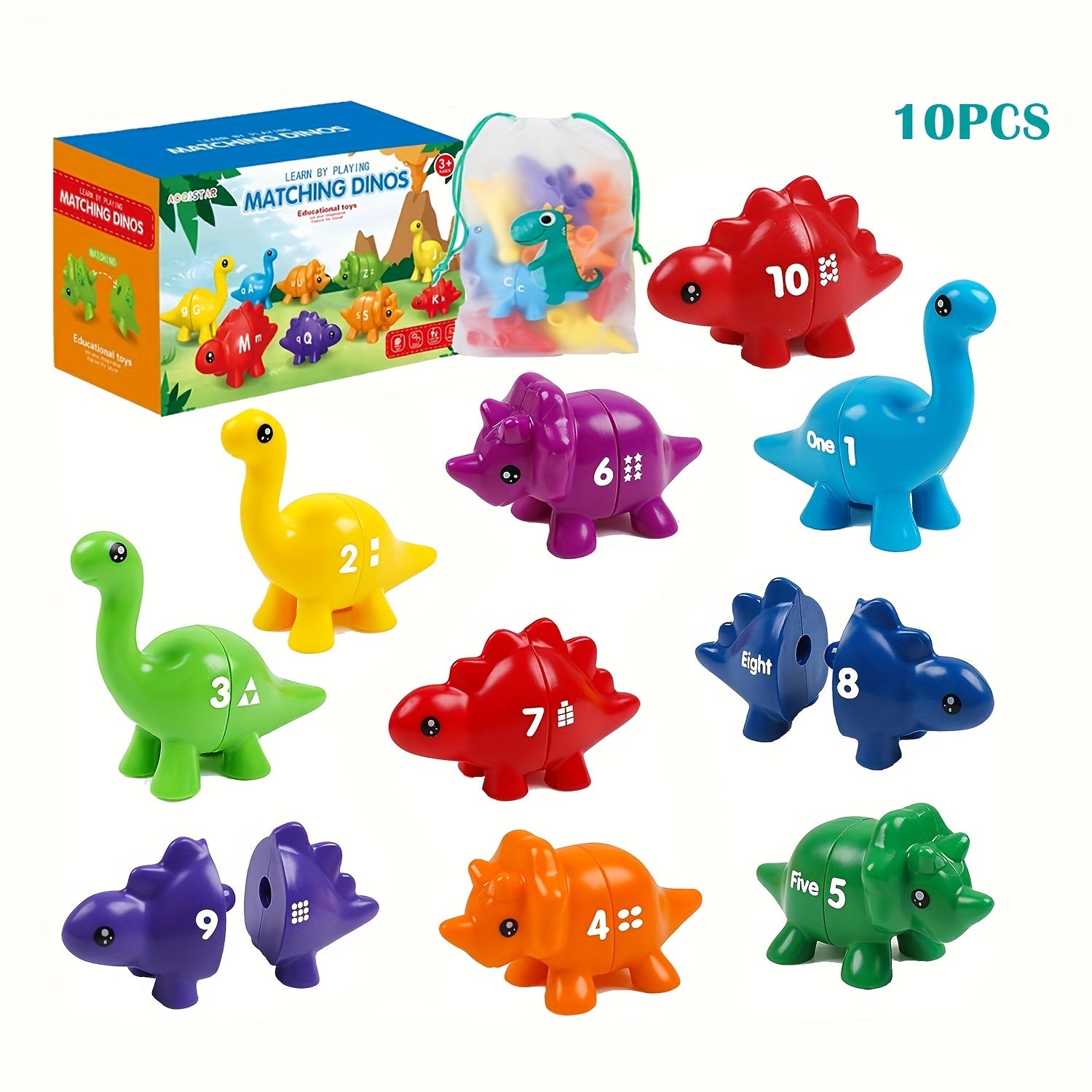 Dinosaurus Letter- & Cijfermatch | Educatief Montessori Speelgoed