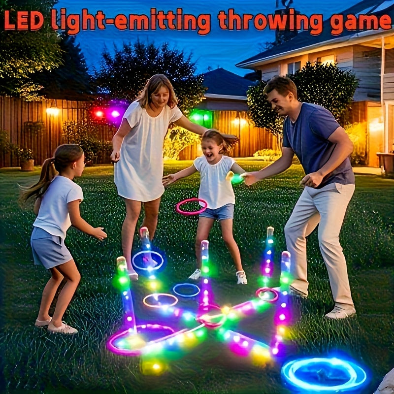 Glow Ring Toss LED Werpspel voor Kinderen – Educatief Lichtgevend Spel voor Binnen & Buiten, Familieplezier vanaf 3 Jaar