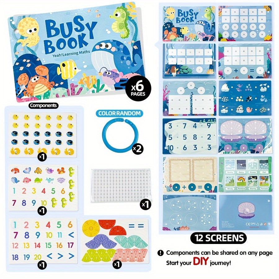 Dieren Leerboek Busy Book | Educatieve Verlichting met Meerdere Thema's, Plak & Scheur Sticker Activiteitenboek voor Kinderen en Peuters