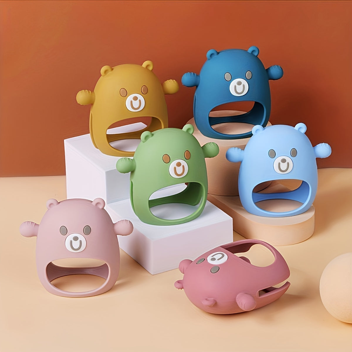 Zachte Siliconen Bijtring Mitter voor Baby's 6M+ | BPA-vrij, Antivallen, Perfecte Verzachtende Speelgoed & Cadeau voor Thanksgiving & Kerst