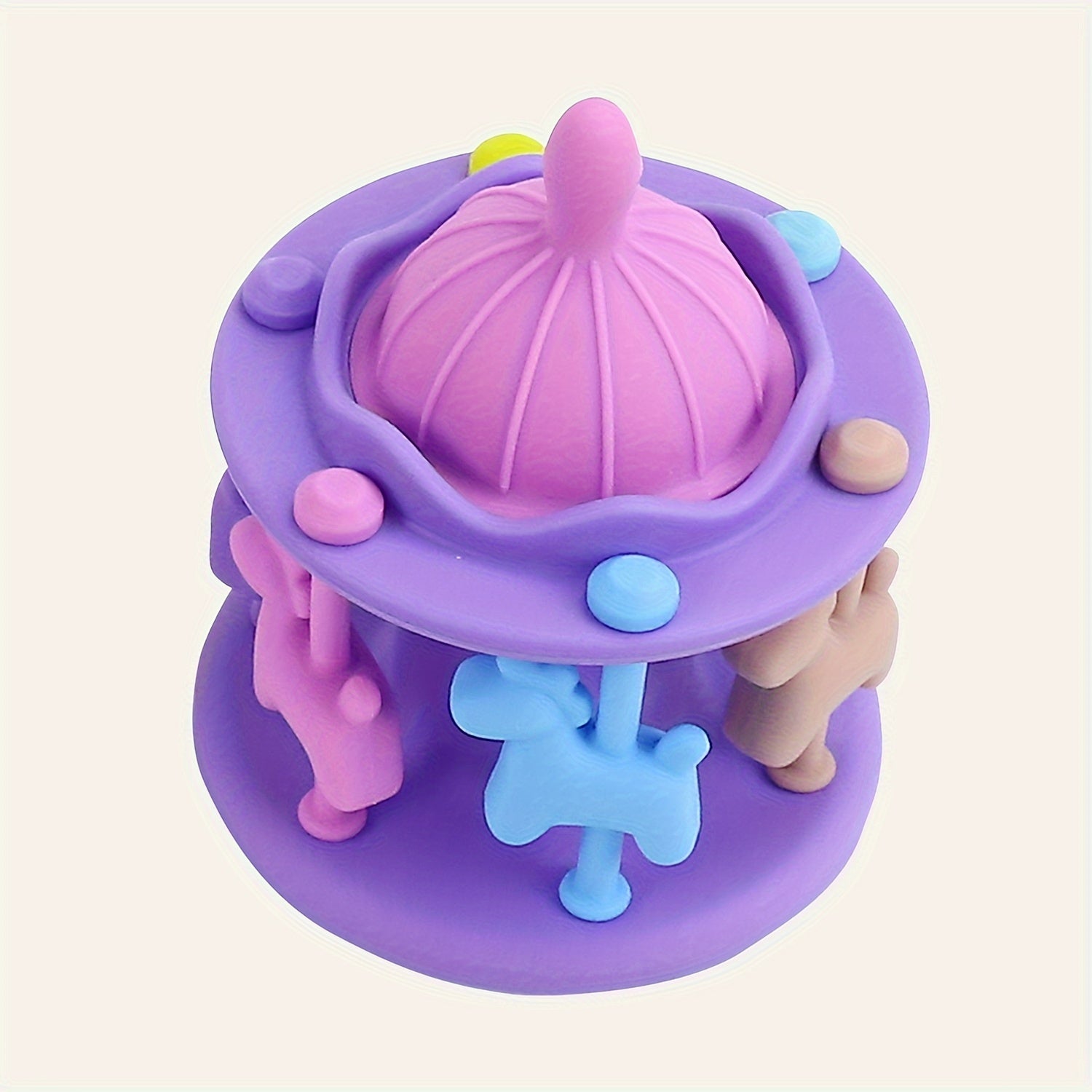 Carrouselontwerp Siliconen bijtrammelaars | Babykauwspeelgoed met muziek en rammelaars voor kinderen van 0-3 jaar