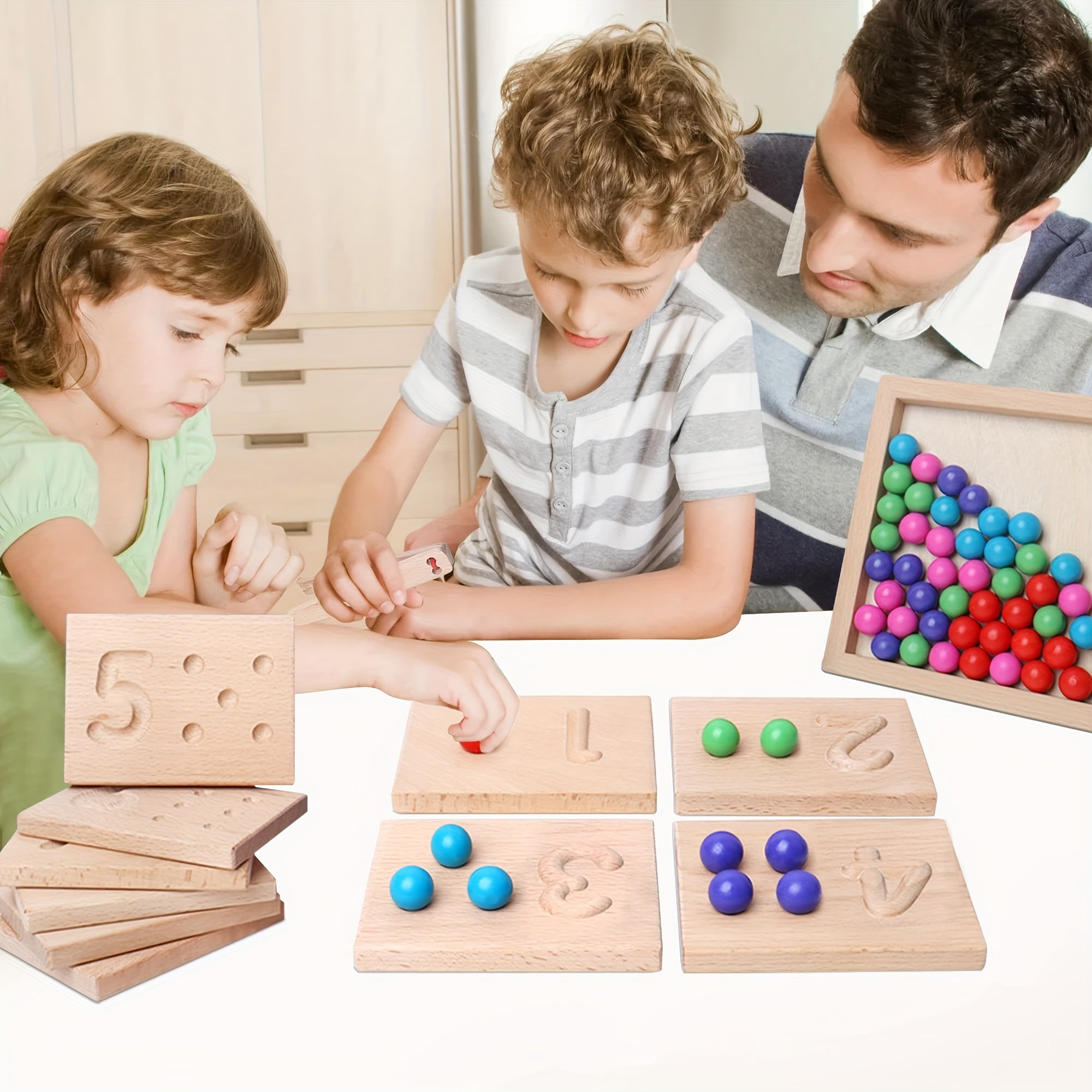 Houten Cijfer Tracer Board | Educatief Reken Speelgoed voor Peuters