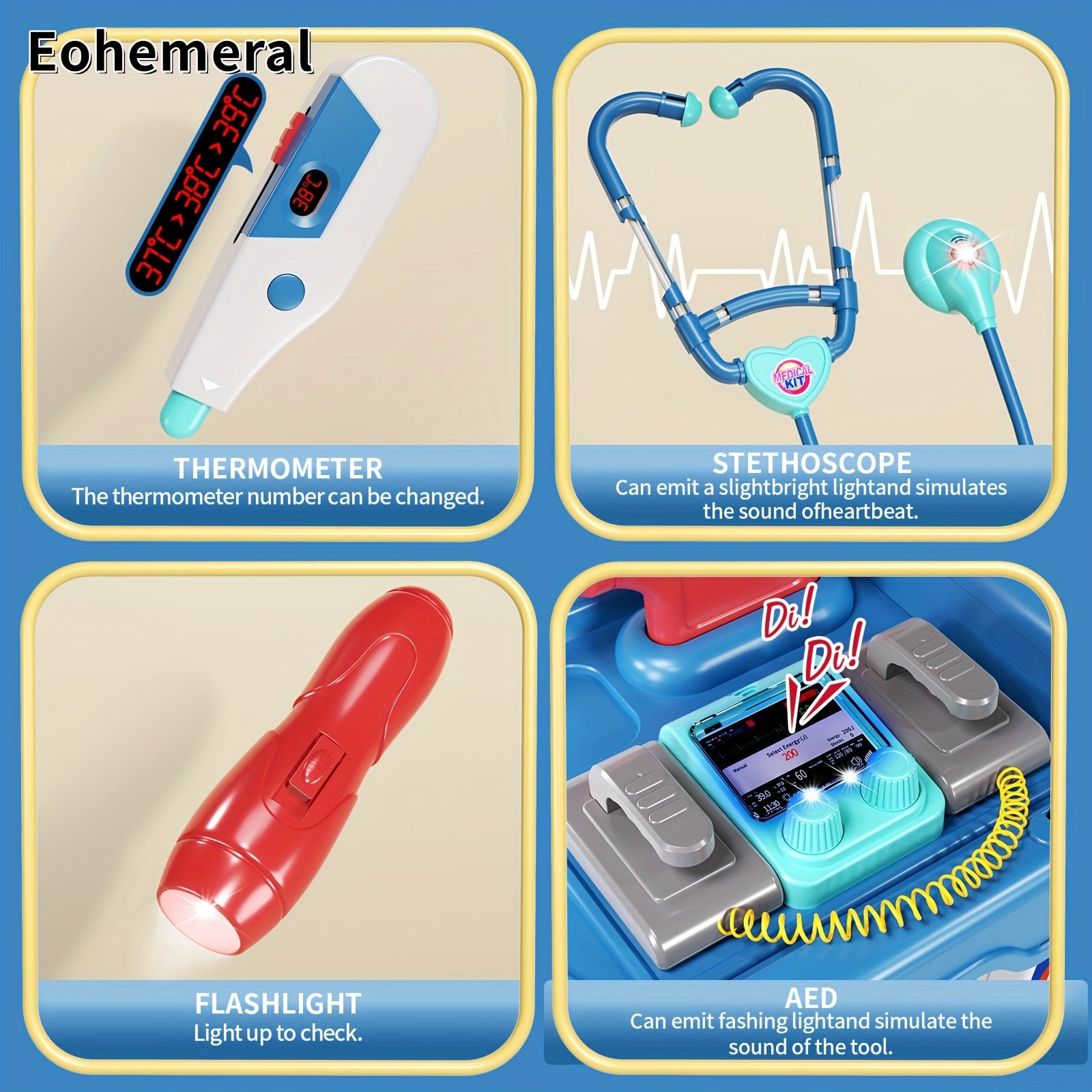 Medische Trolley - Dokter Speelset met Gesimuleerde Tafel, Behandeling & Injectie - Voor Kinderen - Educatief Cadeau voor Verjaardagen
