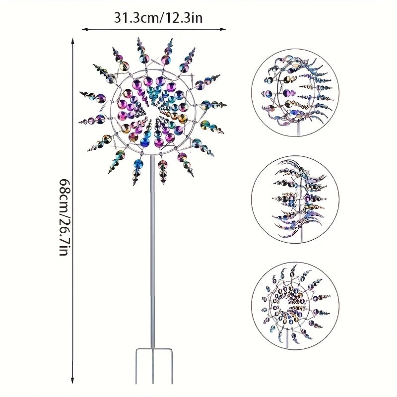 3D Windspinner Tuindecoratie | Kleurrijk Kinetisch Kunstwerk