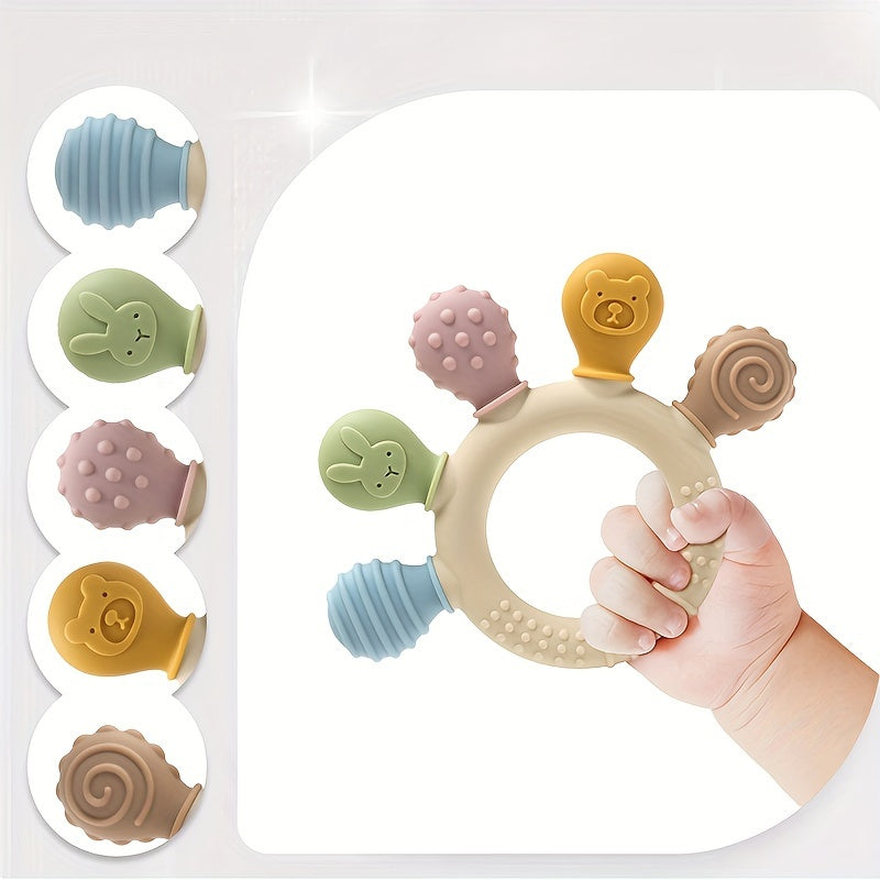 BPA-vrije Baby Siliconen Bijtringen | Schattige Siliconen Tandjesring | Babyaccessoires met Zachte Textuur | Geschikt voor Jongens en Meisjes | Perfecte Cadeau