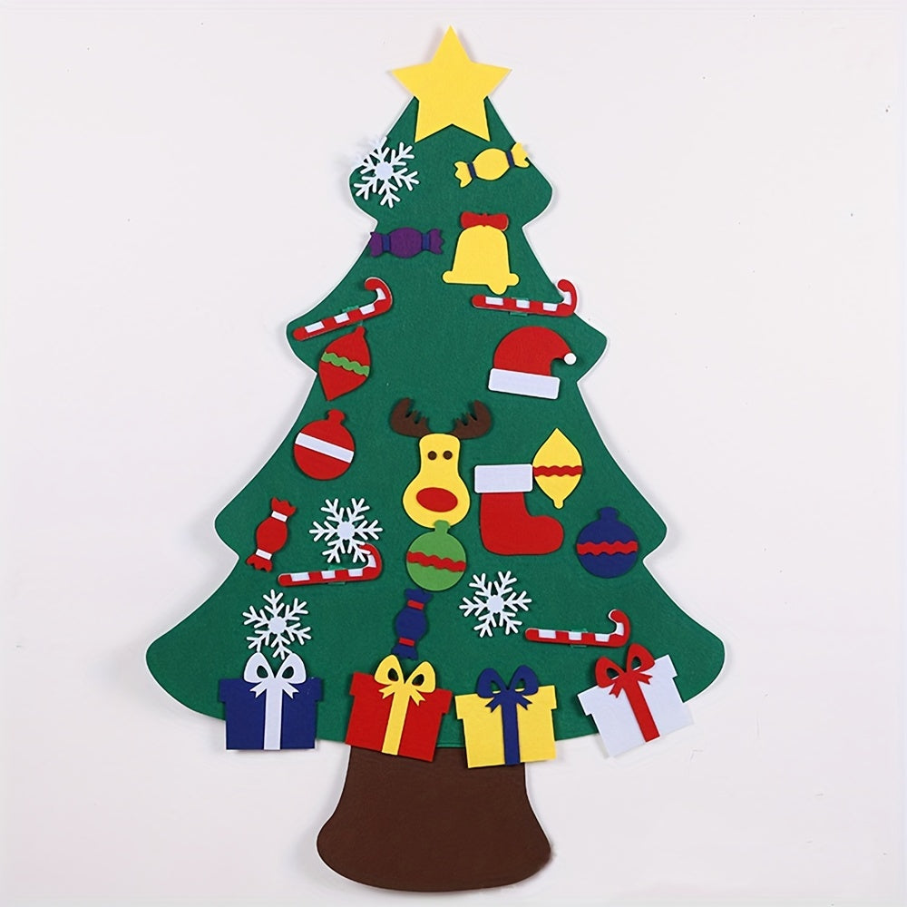 DIY Vilt Kerstboom met Ornamenten | Muurdecoratie Knutselset voor Kerstmis