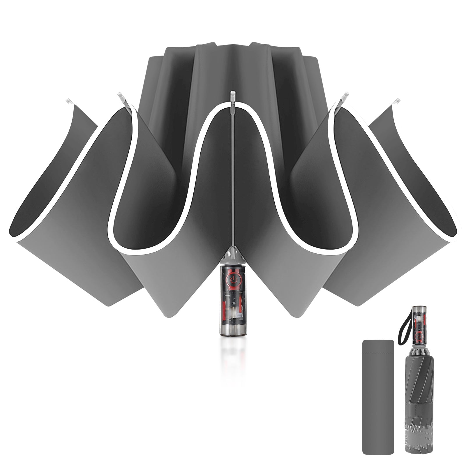 Rainstar automatische paraplu | Omkeerbare sluiting, 10 metalen baleinen, unisex ontwerp, 105 cm