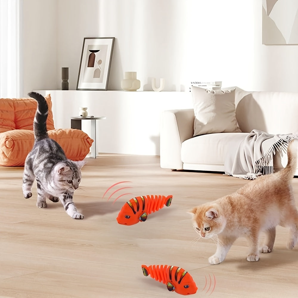 Wind-Up Vissen Speeltje | 360° Swingende Cartoon Vis voor Katten | Duurzaam & Kleurrijk Speelgoed Zonder Batterijen