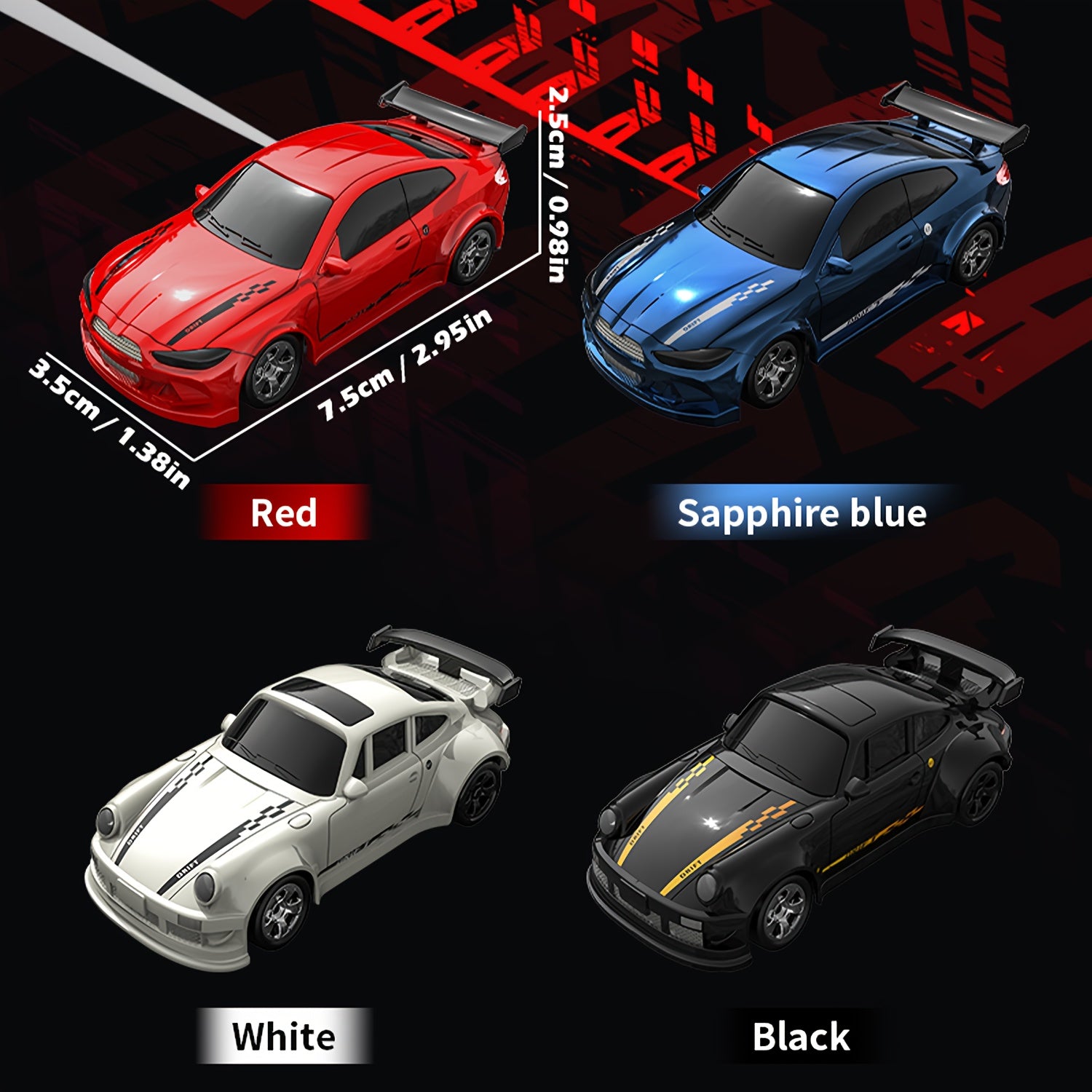 Mini 4WD RC Auto – Drift Racewagen met Lichten, Type-C Opladen, Cadeau 3+