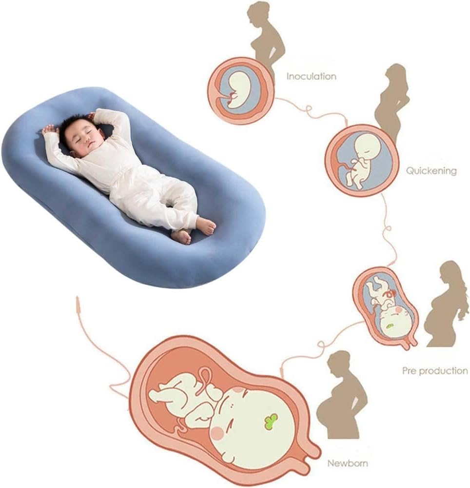 Baby Lounger Kussen | Zacht Katoen Ademend Baby Nest Slaapplek voor Pasgeboren 0-24 Maanden