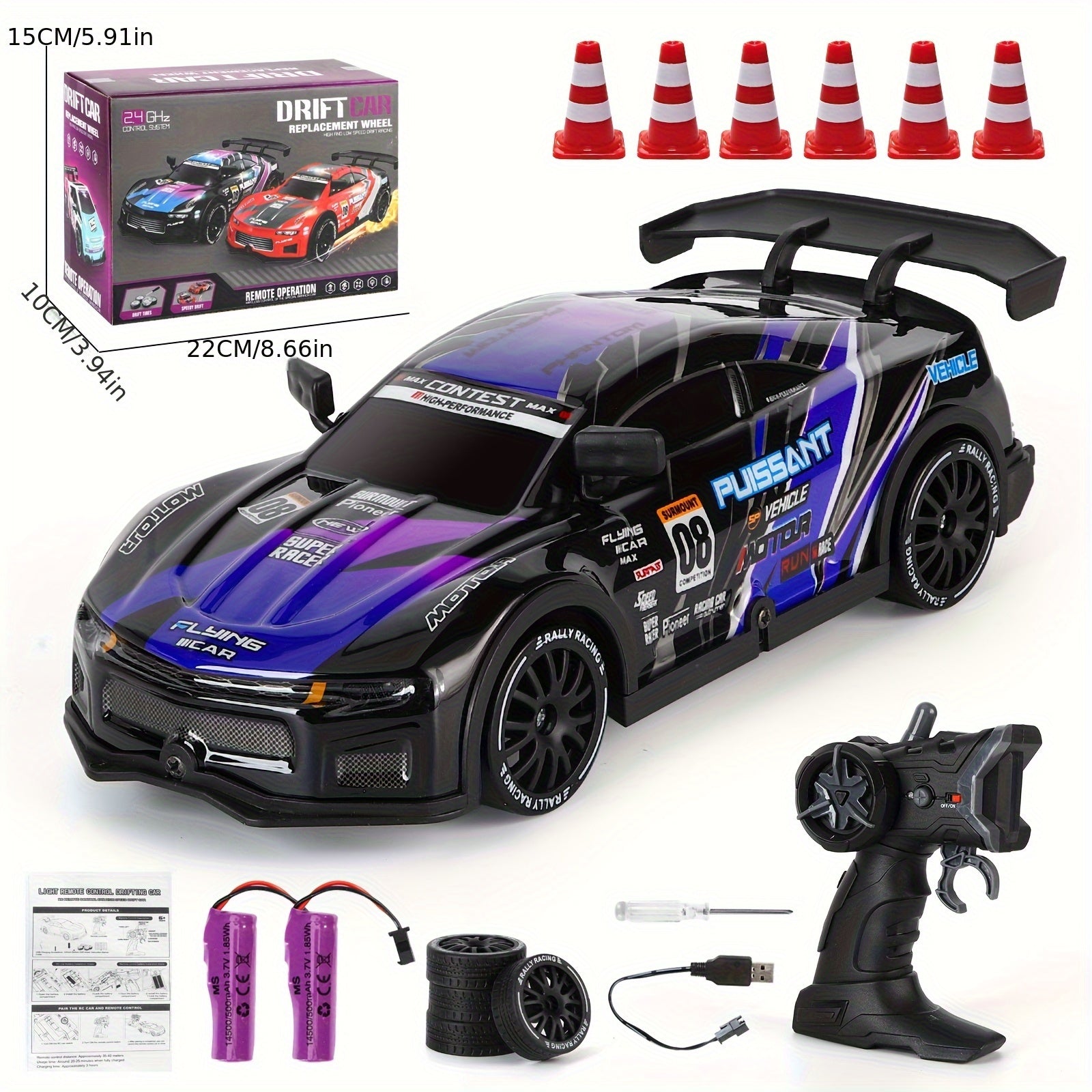 1/20 RC Raceauto – Draadloze Driftauto met 2.4G, 4WD Off-road en Snelweg, 15 km/u, Afstandsbedienbaar Speelgoed voor Jongens