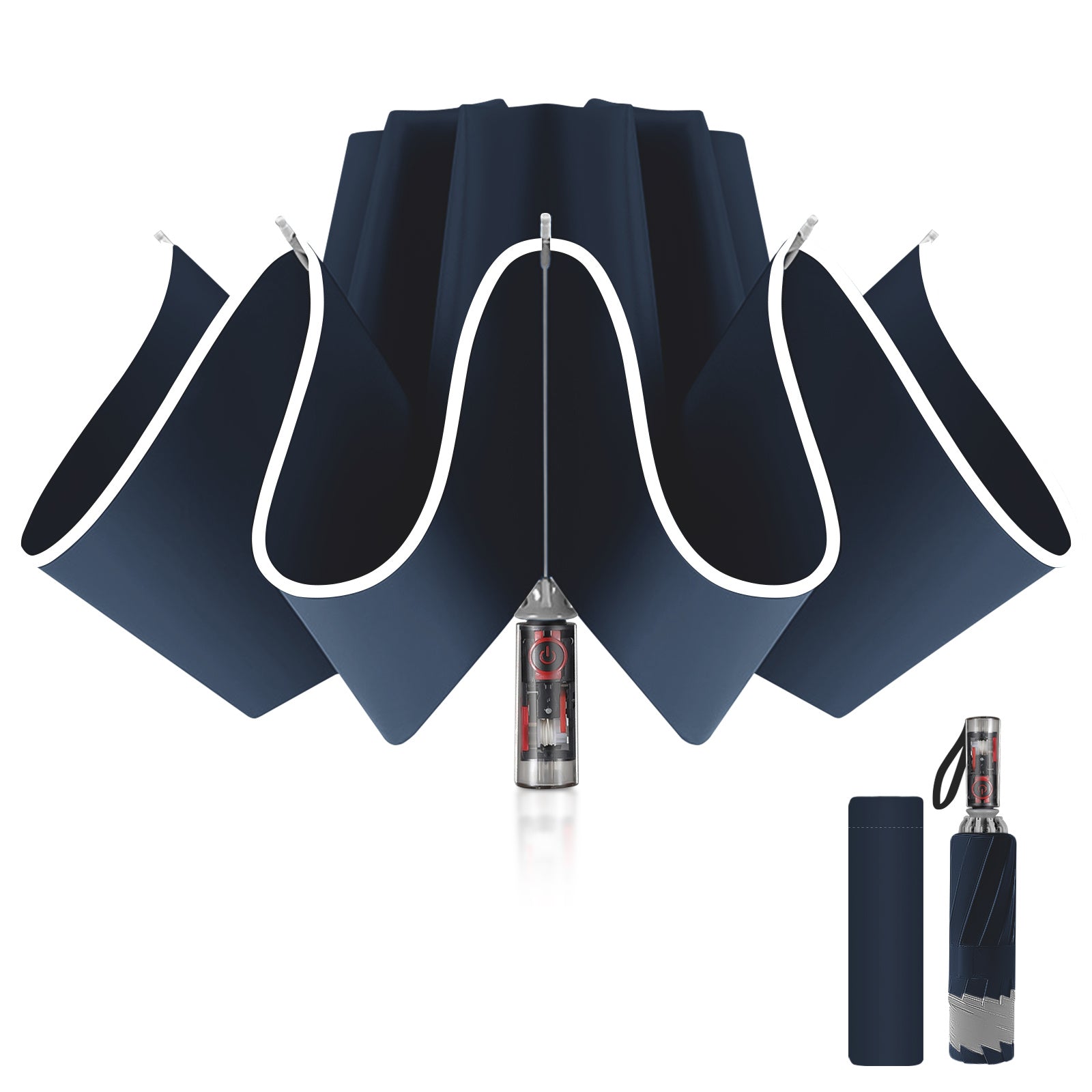 Rainstar automatische paraplu | Omkeerbare sluiting, 10 metalen baleinen, unisex ontwerp, 105 cm