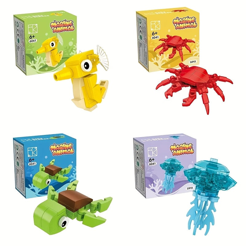 10-delige Zee Dieren Bouwblokken Set – Creatief Speelgoed voor Jongeren