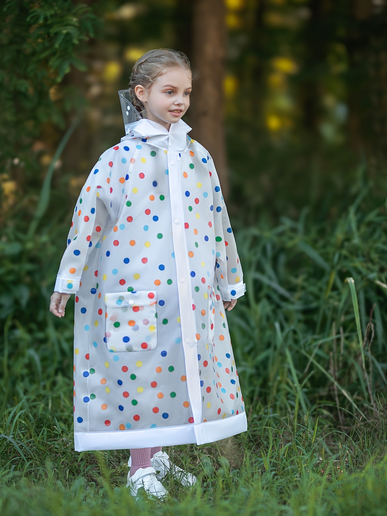 Regenjas met stippen kinderen | Poncho met capuchon