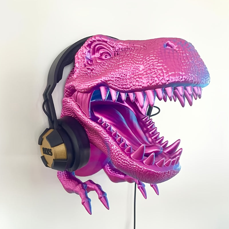 Stoere 3D Geprinte T-Rex Muurdecoratie voor Jongens en Mannen - Roze Dinosaurus Kunstwerk voor Kinderkamer, Kantoor of als Cadeau voor Vaderdag en Halloween