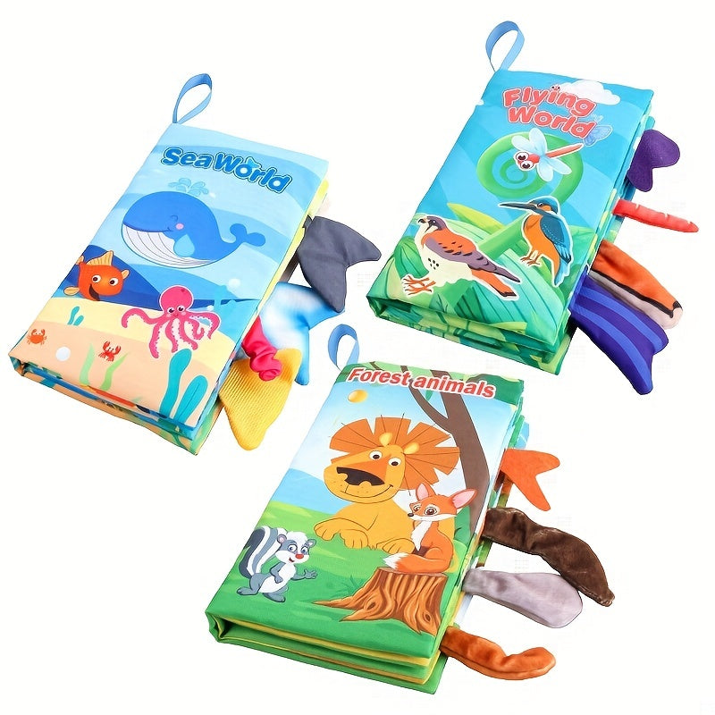 Livre en Tissu Crinkle Doux Montessori à Toucher et Ressentir | Jouets Sensoriaux pour Bébé Apprentissage Poussette