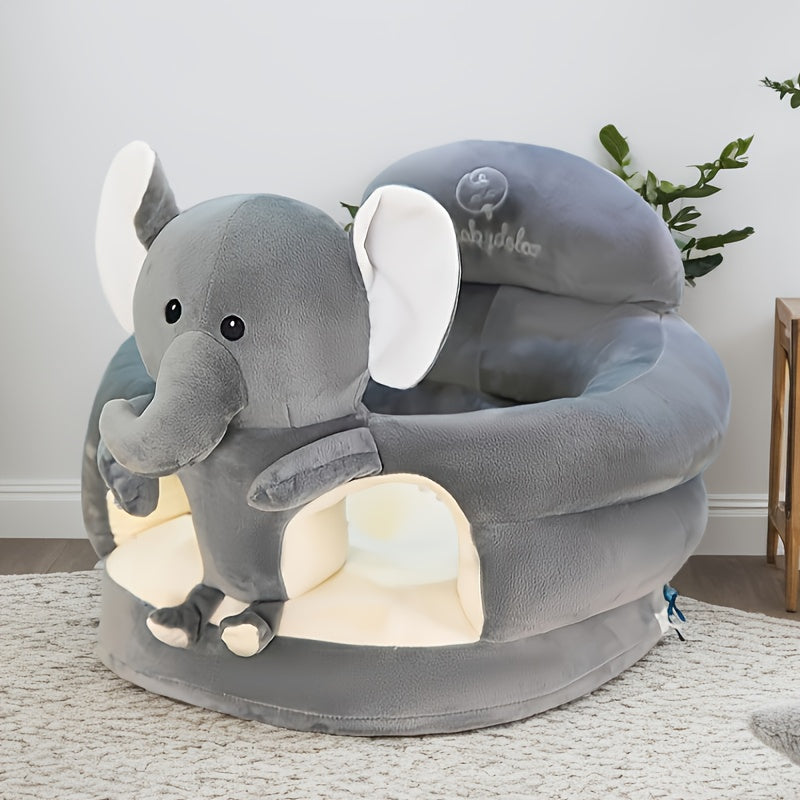 Zachte Pluche Kinderstoel voor Baby en Peuter - Groene Kinderfauteuil met Rugsteun voor Jongens en Meisjes - Comfortabel Babyzitje om te Leren Zitten