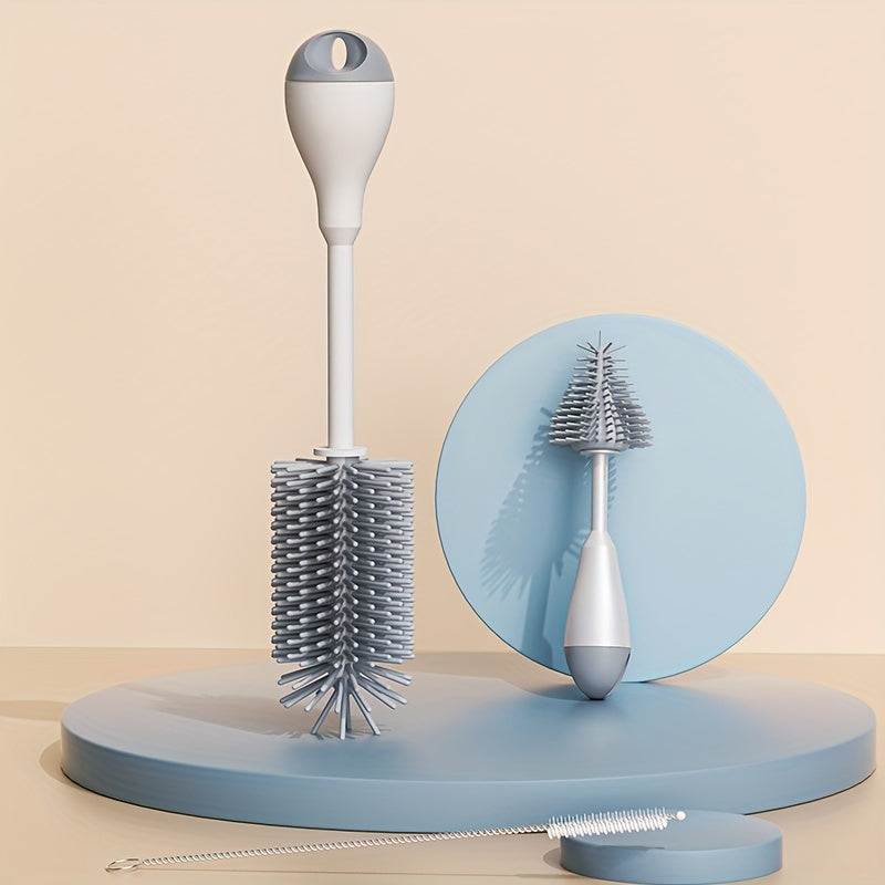 3-in-1 Siliconen Flesvoedingsborstel Set met Rietjesborstel voor Sippy Cups