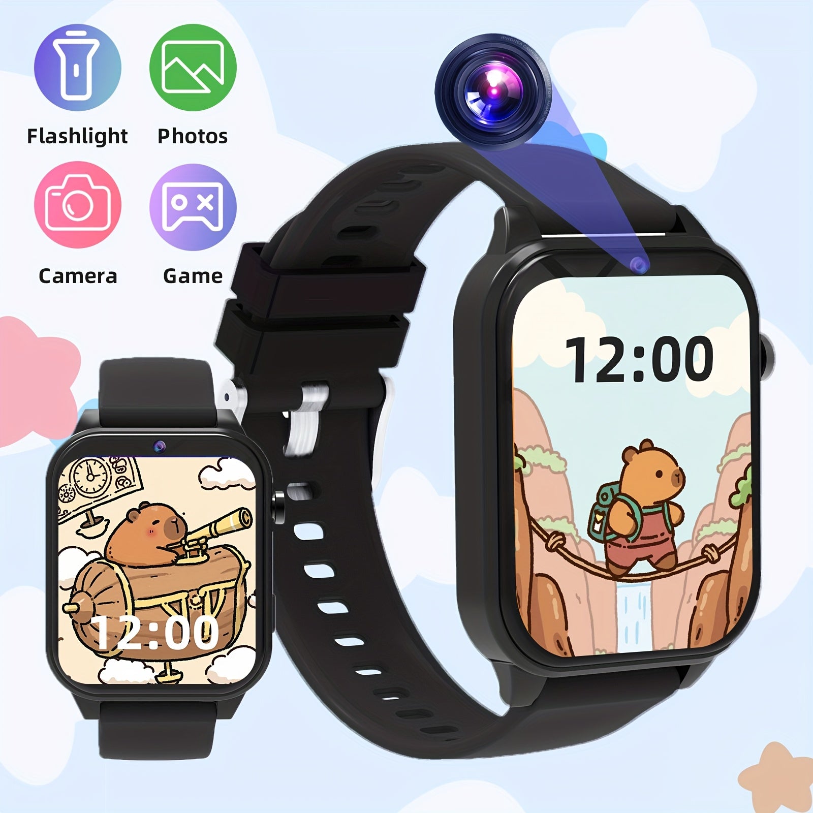 Educatieve Smartwatch voor Kinderen | HD Camera, 18 Spellen & Videorecorder – USB Oplaadbaar Cadeau voor 6-12 Jaar