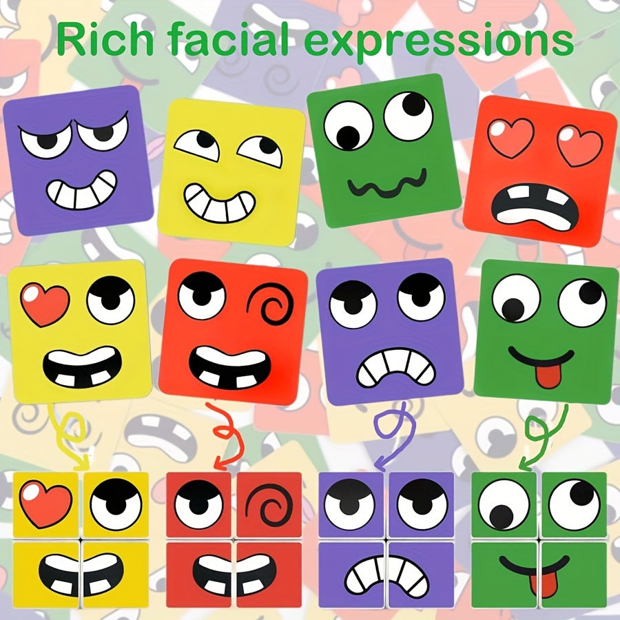 Emotie Matching Dobbelspel voor Kinderen | Educatief Tafelspel met Expressieve Blokken & Bel, Voor Leeftijd 3-8 Jaar, Perfect Cadeau voor Kerst & Nieuwjaar