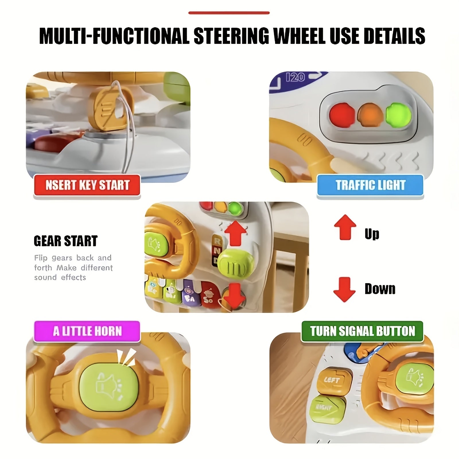 Interactief Stuur Speelgoed voor Kinderen | Muziek & Educatieve Spelletjes | Motoriek & Coördinatie Ontwikkeling