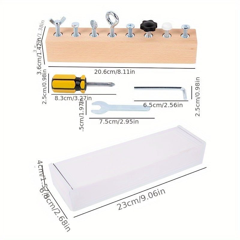 Schroevendraaier leerbord|Motorische vaardigheden & focus – houten speelgoed