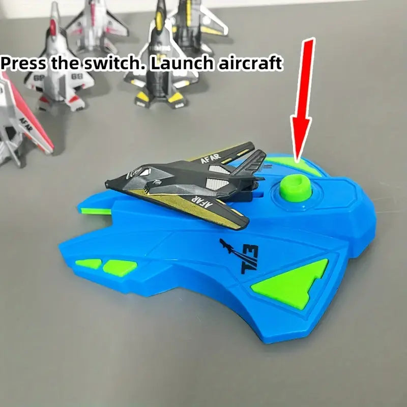 Dual Launcher Vliegtuig Speelgoed Set | Handmatige Vliegende Jet Game | Duurzaam Plastic