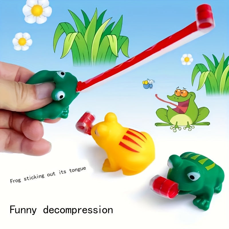 Set van 5 Kikkerspeeltjes | Grappige Rubber Kikkers met Uitstekende Tong