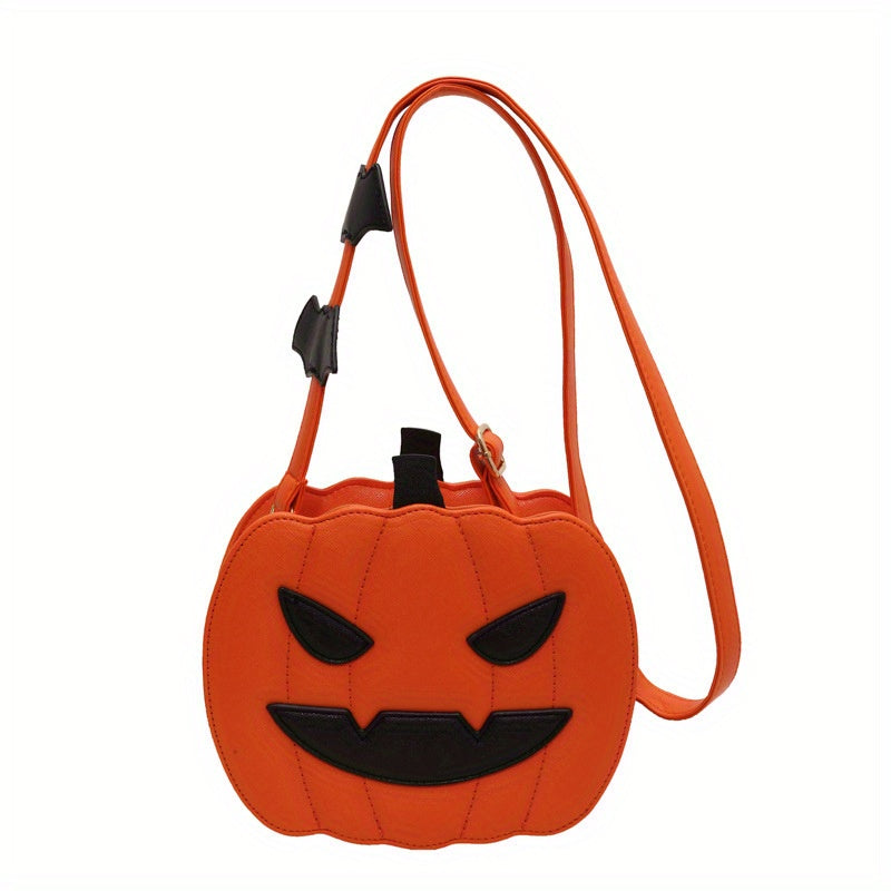Pompoen halloween schoudertas - grappige crossbody bag in contrasterende kleuren | perfect festival accessoire