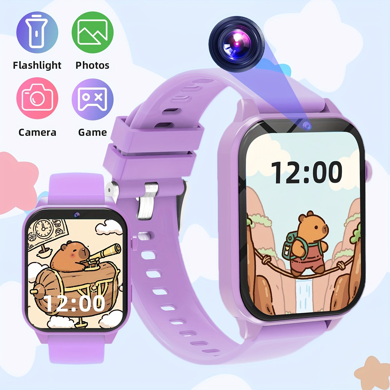 Educatieve Smartwatch voor Kinderen | HD Camera, 18 Spellen & Videorecorder – USB Oplaadbaar Cadeau voor 6-12 Jaar