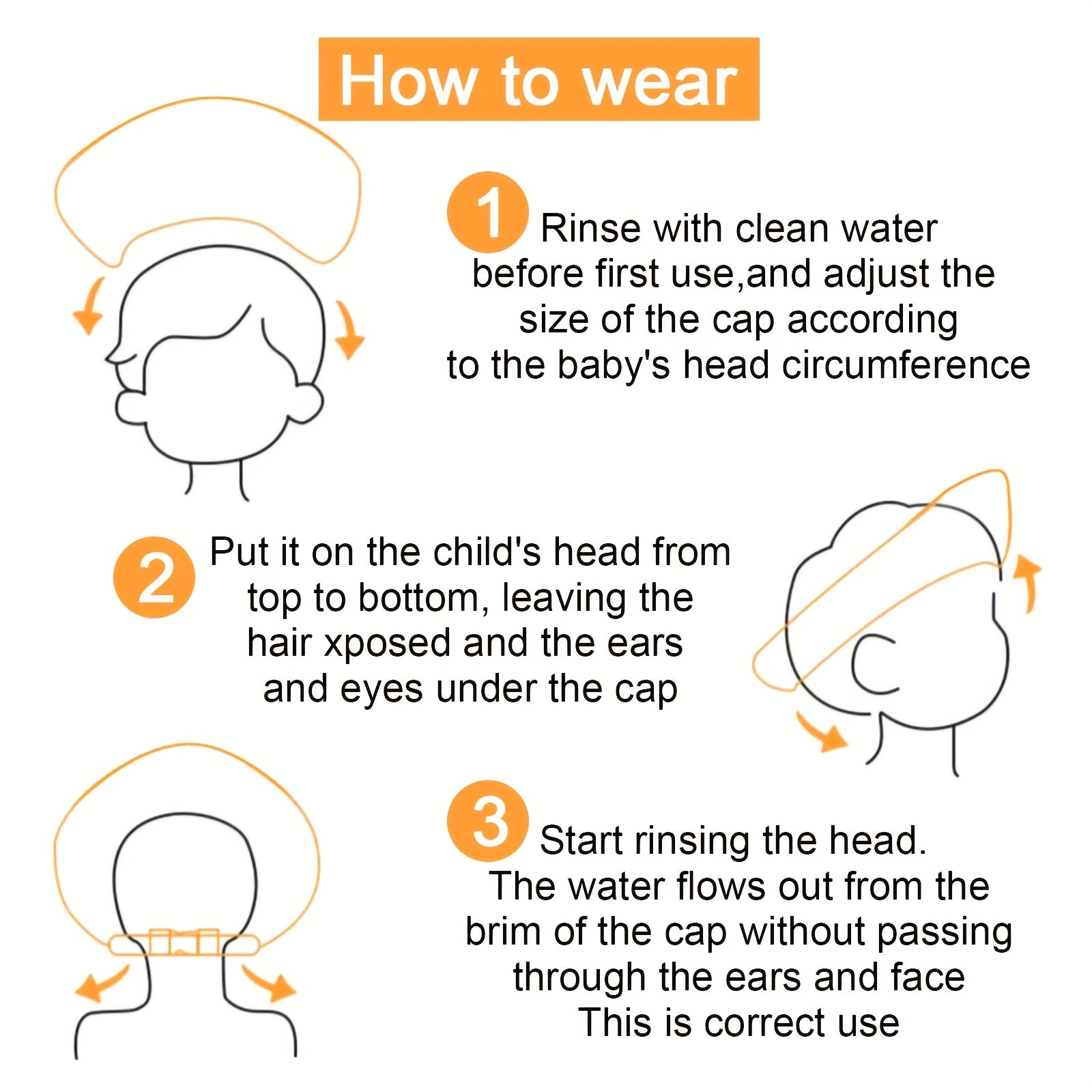 Verstelbare Douchemuts voor Baby en Kinderen - Badmuts met Kat Thema voor Jongens en Meisjes - Oog- en Oorbescherming tijdens Haarwassen voor Peuters